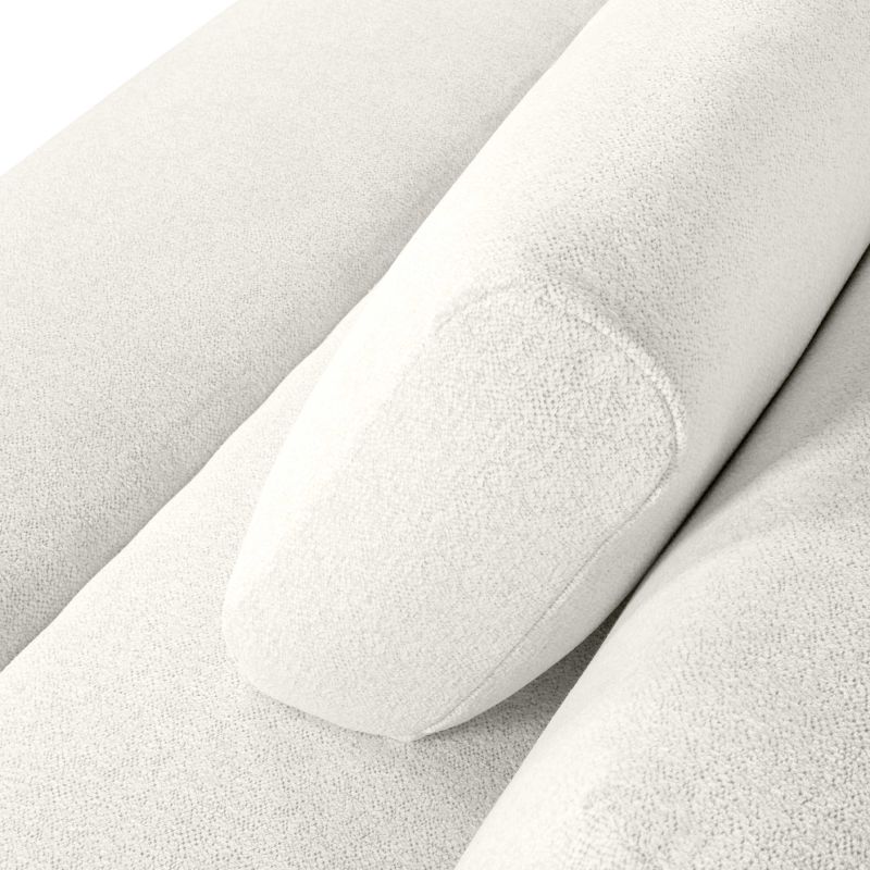 Canapé droit convertible PIO 3 places tissu bouclette écru