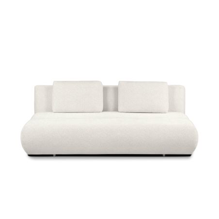 Canapé droit convertible PIO 3 places tissu bouclette écru