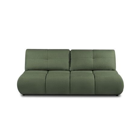 Canapé droit TASCA convertible tissu bouclette vert kaki 3 places