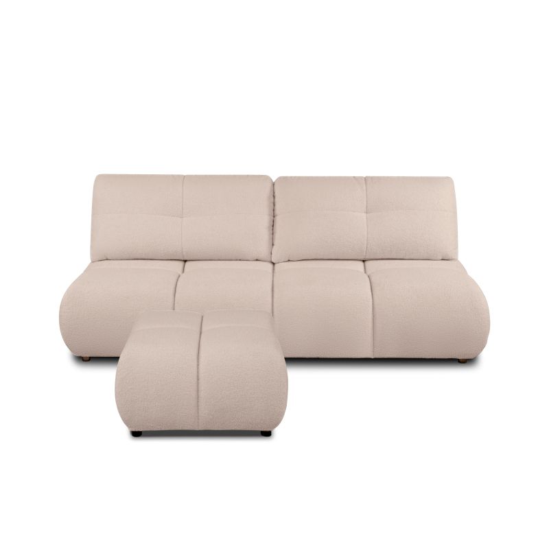 Pouf TASCA tissu bouclette taupe