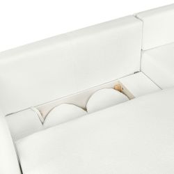 Canapé d'angle droit CARLOTTA convertible tissu chenille écru 4 places