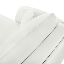Canapé d'angle droit CARLOTTA convertible tissu chenille écru 4 places
