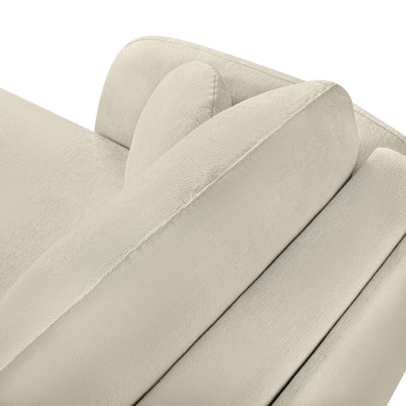 Canapé d'angle gauche convertible CARLOTTA 4 places tissu bouclette grège