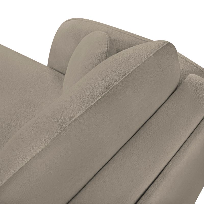 Canapé d'angle gauche convertible CARLOTTA 4 places tissu bouclette taupe
