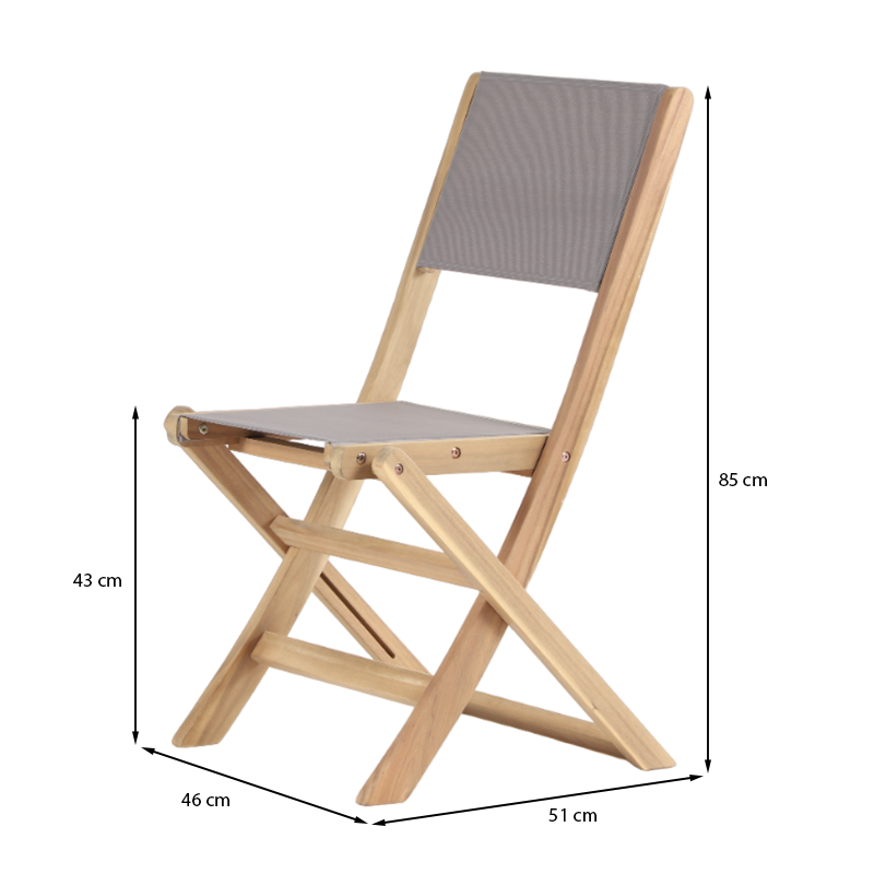 Ensemble table et 8 chaises MOLA 160/220cm bois d'acacia et textilène