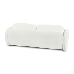 Canapé droit convertible CARLOTTA 3 places tissu chenille écru