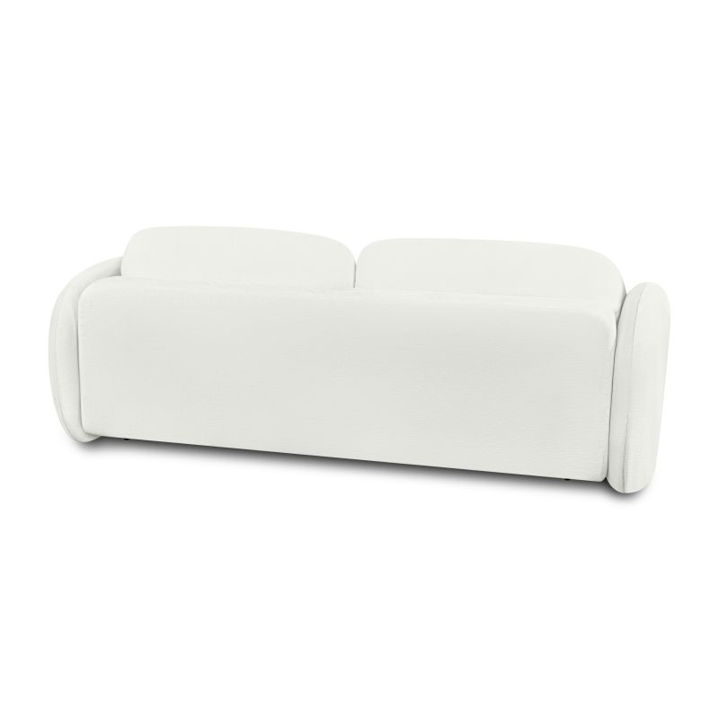 Canapé droit convertible CARLOTTA 3 places tissu chenille écru