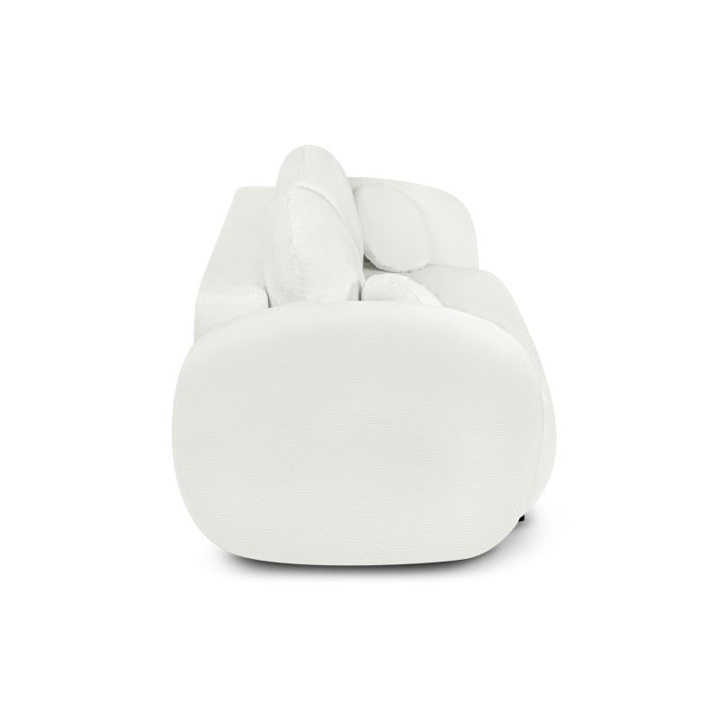 Canapé droit convertible CARLOTTA 3 places tissu chenille écru