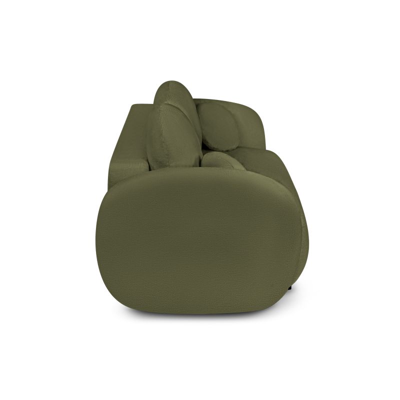 Canapé droit CARLOTTA convertible tissu chenille vert kaki 3 places