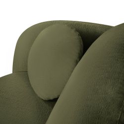 Canapé droit CARLOTTA convertible tissu chenille vert kaki 3 places