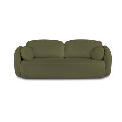 Canapé droit CARLOTTA convertible tissu chenille vert kaki 3 places