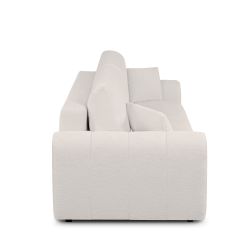 Canapé droit GIORGIO convertible tissu bouclette grège 3 places