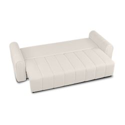 Canapé droit GIORGIO convertible tissu bouclette grège 3 places