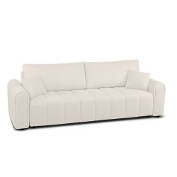 Canapé droit GIORGIO convertible tissu bouclette grège 3 places