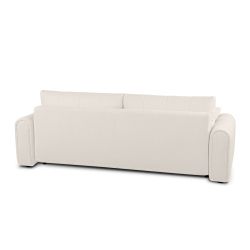 Canapé droit GIORGIO convertible tissu bouclette grège 3 places