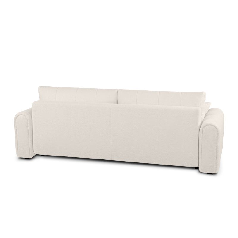 Canapé droit GIORGIO convertible tissu bouclette grège 3 places