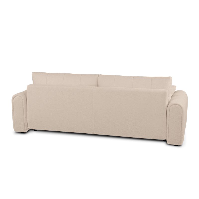 Canapé droit convertible GIORGIO 3 places tissu bouclette taupe