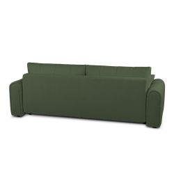 Canapé droit GIORGIO convertible tissu bouclette vert kaki 3 places