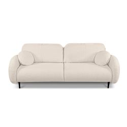 Canapé droit CARINO convertible tissu bouclette grège 3 places