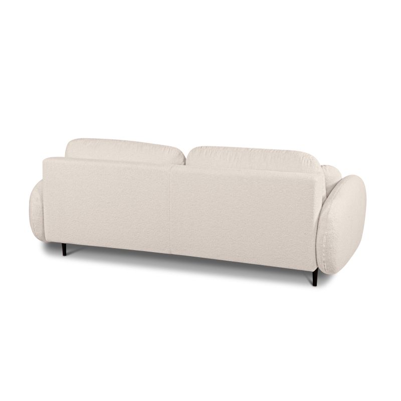 Canapé droit CARINO convertible tissu bouclette grège 3 places