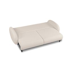 Canapé droit CARINO convertible tissu bouclette grège 3 places