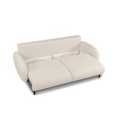 Canapé droit CARINO convertible tissu bouclette grège 3 places