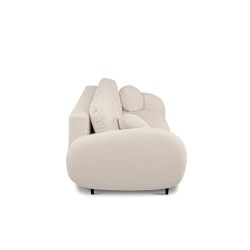 Canapé droit CARINO convertible tissu bouclette grège 3 places