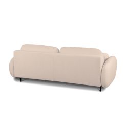 Canapé droit CARINO convertible tissu bouclette taupe 3 places