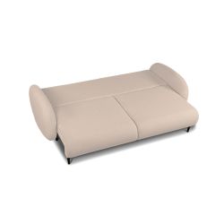 Canapé droit CARINO convertible tissu bouclette taupe 3 places