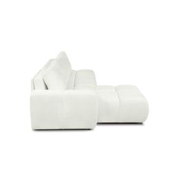Canapé d'angle gauche SORELLA convertible tissu chenille écru 4 places