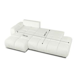 Canapé d'angle gauche SORELLA convertible tissu chenille écru 4 places