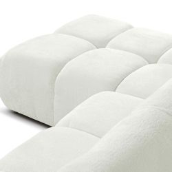 Canapé d'angle gauche SORELLA convertible tissu chenille écru 4 places