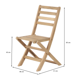 Ensemble table et 8 chaises MOLA extensible 160/220cm en bois d'acacia