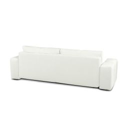 Canapé droit convertible SORELLA 3 places tissu chenille écru