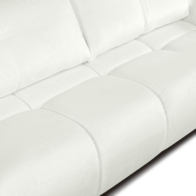Canapé droit convertible SORELLA 3 places tissu chenille écru