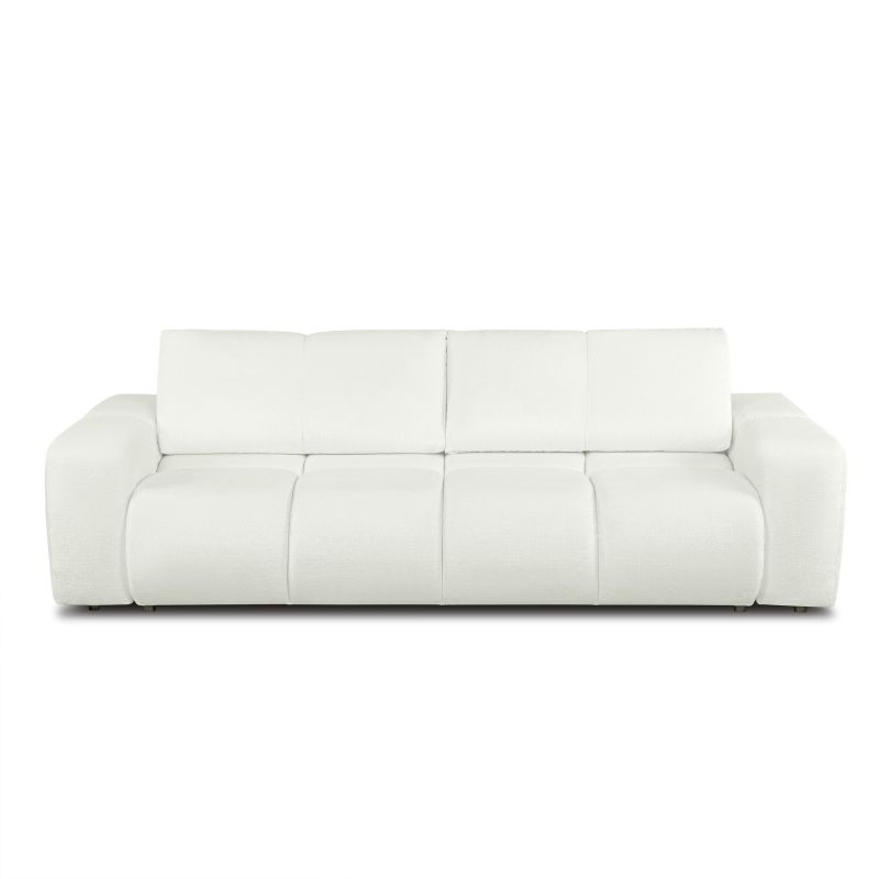 Canapé droit convertible SORELLA 3 places tissu chenille écru