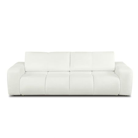 Canapé droit convertible SORELLA 3 places tissu chenille écru
