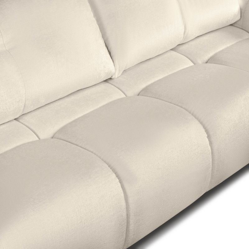 Canapé droit SORELLA convertible tissu chenille grège 3 places