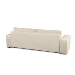 Canapé droit SORELLA convertible tissu chenille grège 3 places