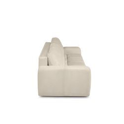 Canapé droit SORELLA convertible tissu chenille grège 3 places