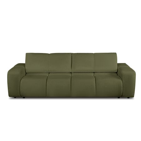 Canapé droit SORELLA convertible tissu chenille vert kaki 3 places