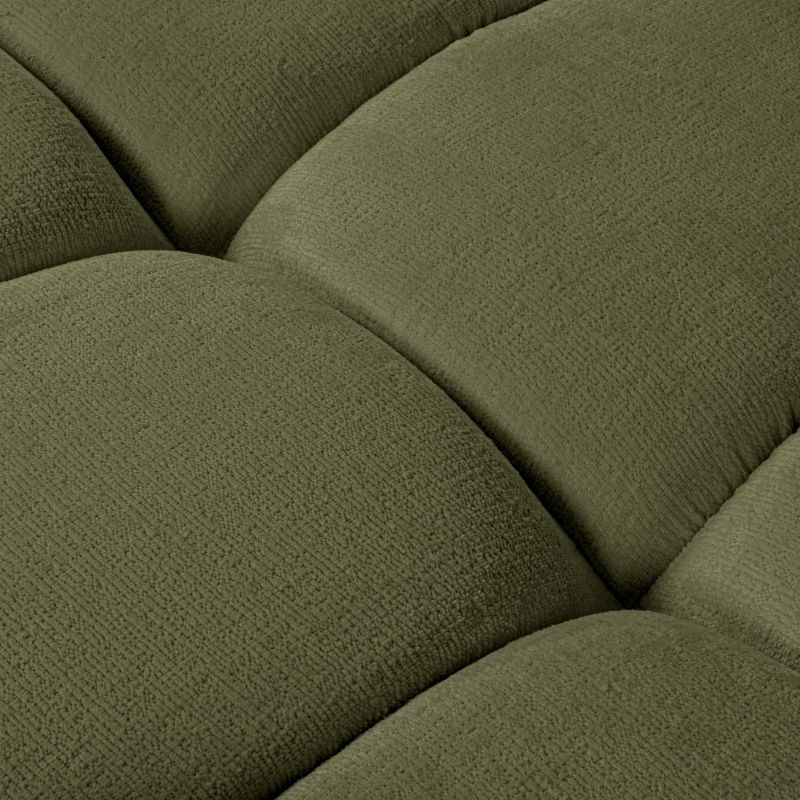 Canapé panoramique convertible SORELLA 6 places tissu chenille vert kaki