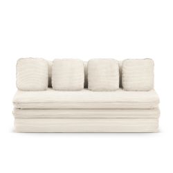 Banquette NOMA velours côtelé écru 3 places