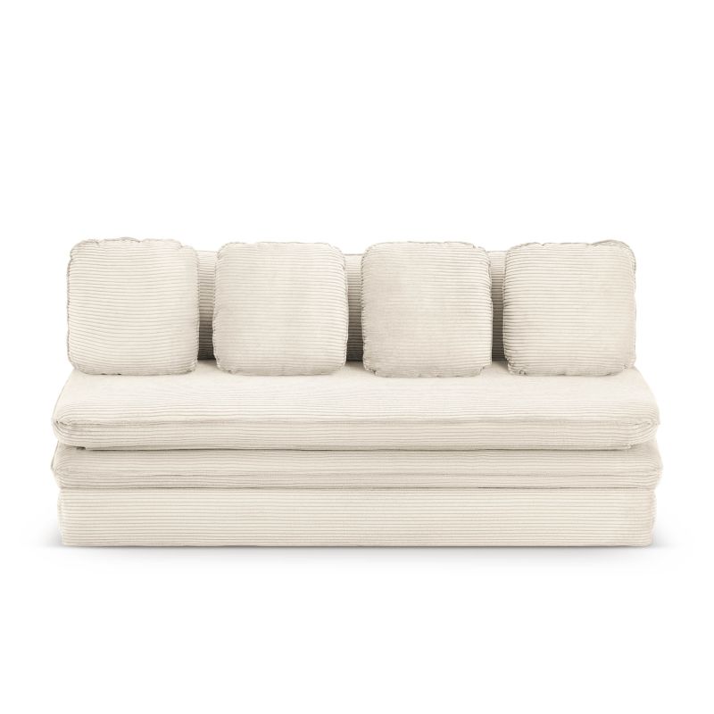Banquette NOMA velours côtelé écru 3 places
