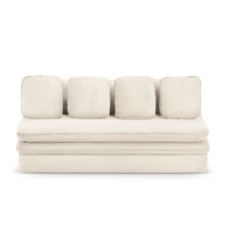 Banquette NOMA velours côtelé écru 3 places