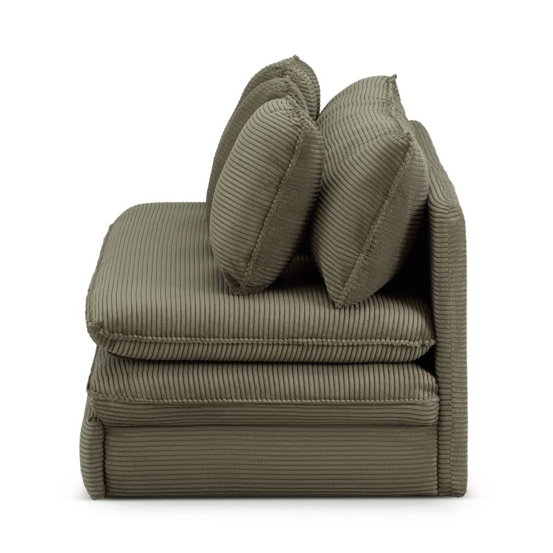 Banquette NOMA velours côtelé vert 3 places