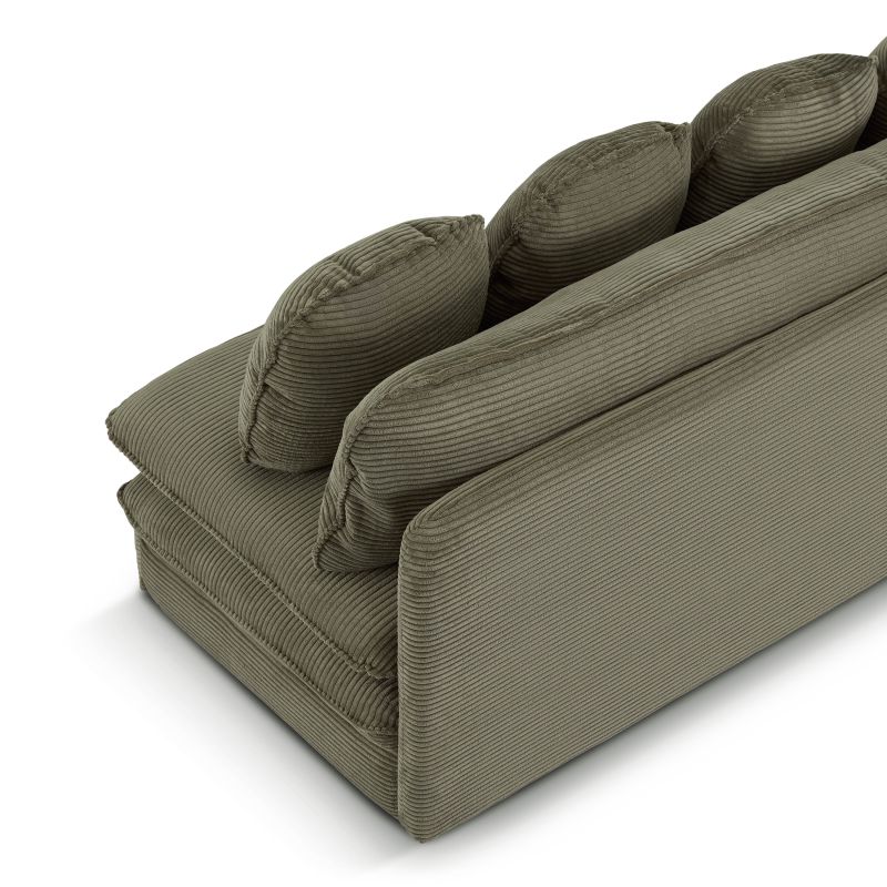 Banquette NOMA velours côtelé vert 3 places