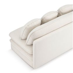Banquette NOMA tissu bouclette grège 3 places