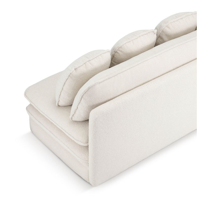 Banquette NOMA tissu bouclette grège 3 places