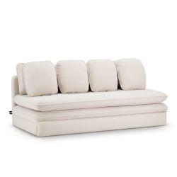 Banquette NOMA tissu bouclette grège 3 places